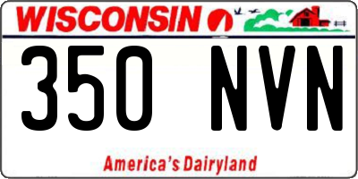 WI license plate 350NVN