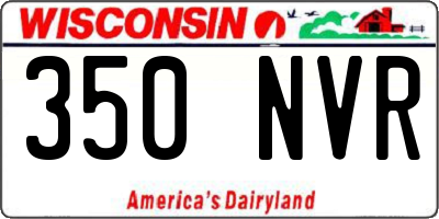WI license plate 350NVR