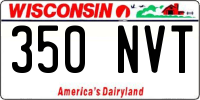 WI license plate 350NVT