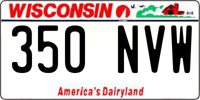 WI license plate 350NVW