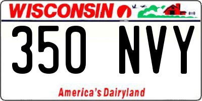 WI license plate 350NVY