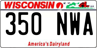 WI license plate 350NWA