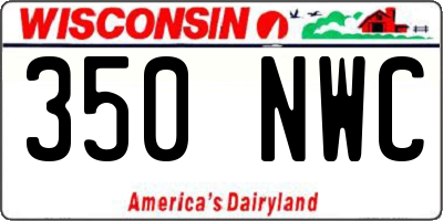 WI license plate 350NWC