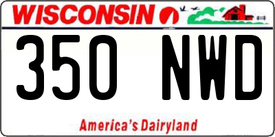 WI license plate 350NWD