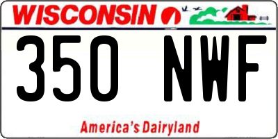 WI license plate 350NWF