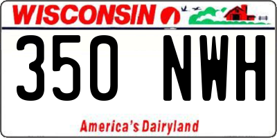WI license plate 350NWH