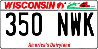 WI license plate 350NWK