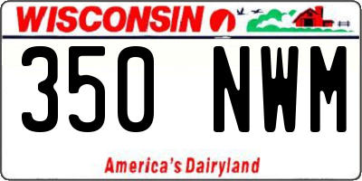 WI license plate 350NWM