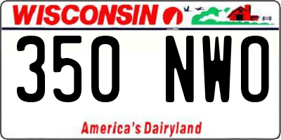 WI license plate 350NWO