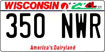 WI license plate 350NWR
