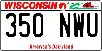 WI license plate 350NWU