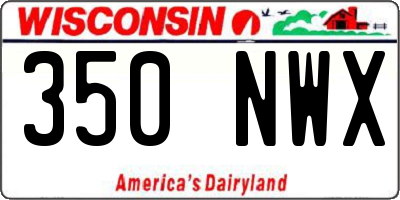 WI license plate 350NWX