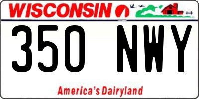 WI license plate 350NWY