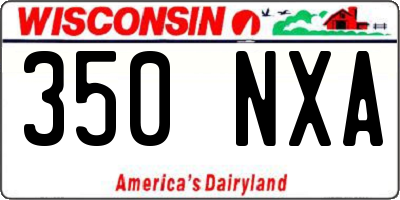 WI license plate 350NXA
