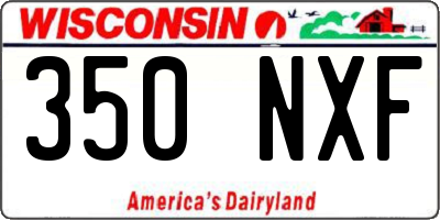 WI license plate 350NXF