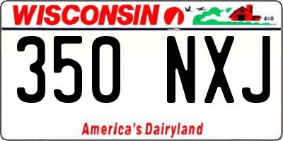 WI license plate 350NXJ