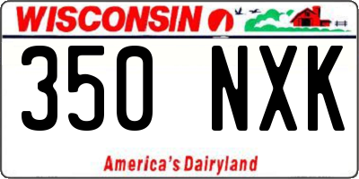WI license plate 350NXK