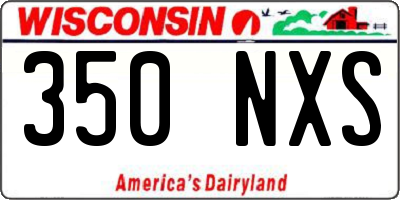 WI license plate 350NXS