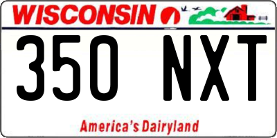 WI license plate 350NXT