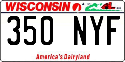 WI license plate 350NYF