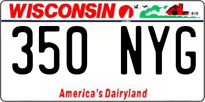 WI license plate 350NYG