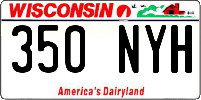 WI license plate 350NYH