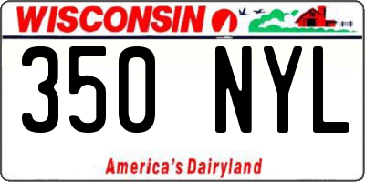WI license plate 350NYL