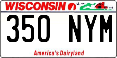 WI license plate 350NYM
