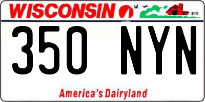 WI license plate 350NYN