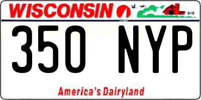 WI license plate 350NYP