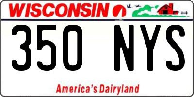 WI license plate 350NYS