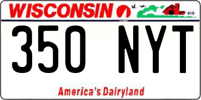 WI license plate 350NYT