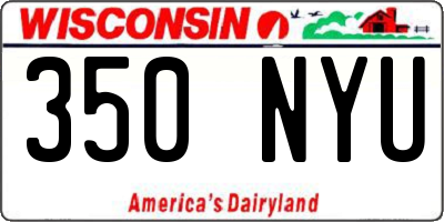 WI license plate 350NYU