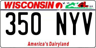 WI license plate 350NYV
