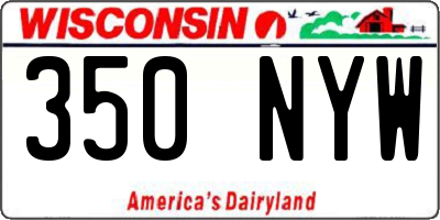 WI license plate 350NYW