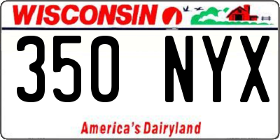 WI license plate 350NYX