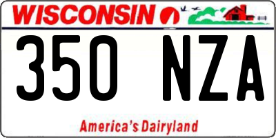 WI license plate 350NZA