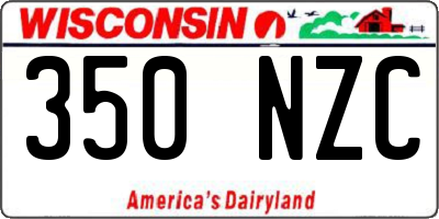 WI license plate 350NZC