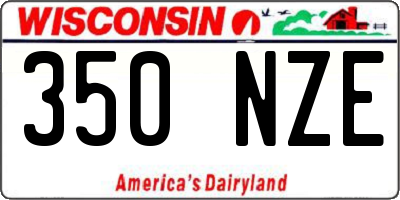 WI license plate 350NZE