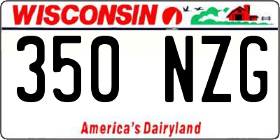 WI license plate 350NZG