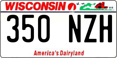 WI license plate 350NZH