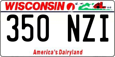 WI license plate 350NZI