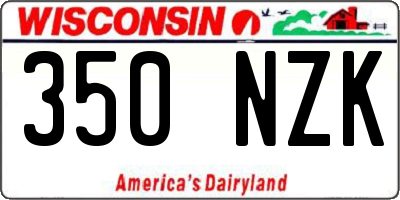 WI license plate 350NZK