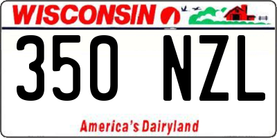 WI license plate 350NZL