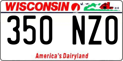 WI license plate 350NZO