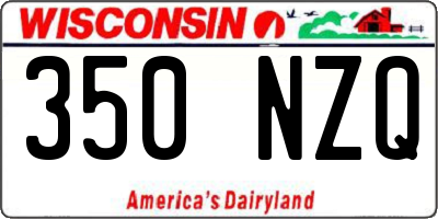 WI license plate 350NZQ