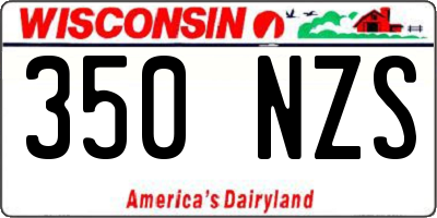 WI license plate 350NZS