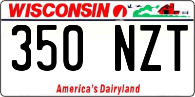 WI license plate 350NZT