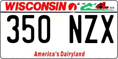 WI license plate 350NZX