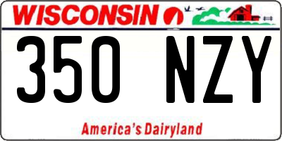 WI license plate 350NZY